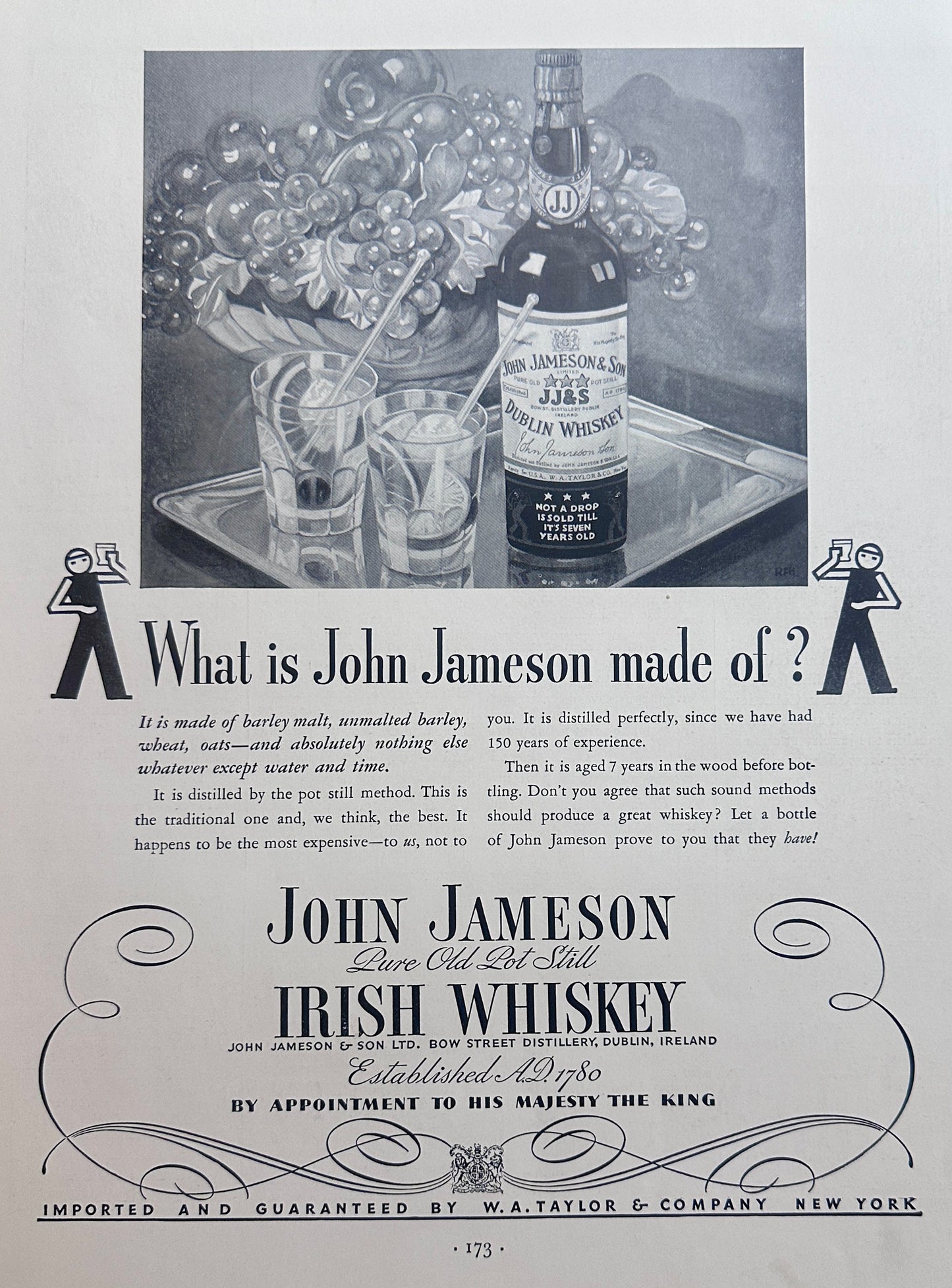 1934 John Jameson Irish Whiskey Vintage Ad #1636