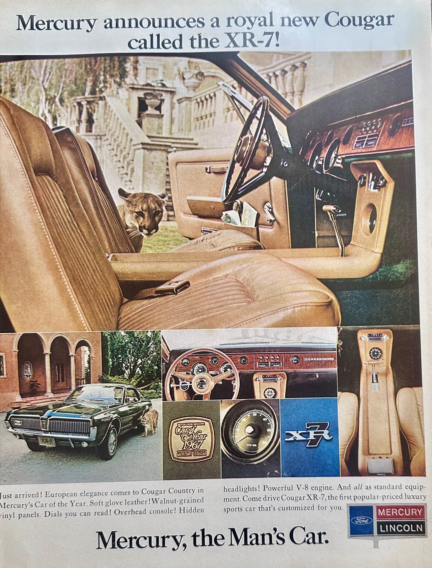1967 Mercury XR-7 Cougar Muscle Car Ad #1655