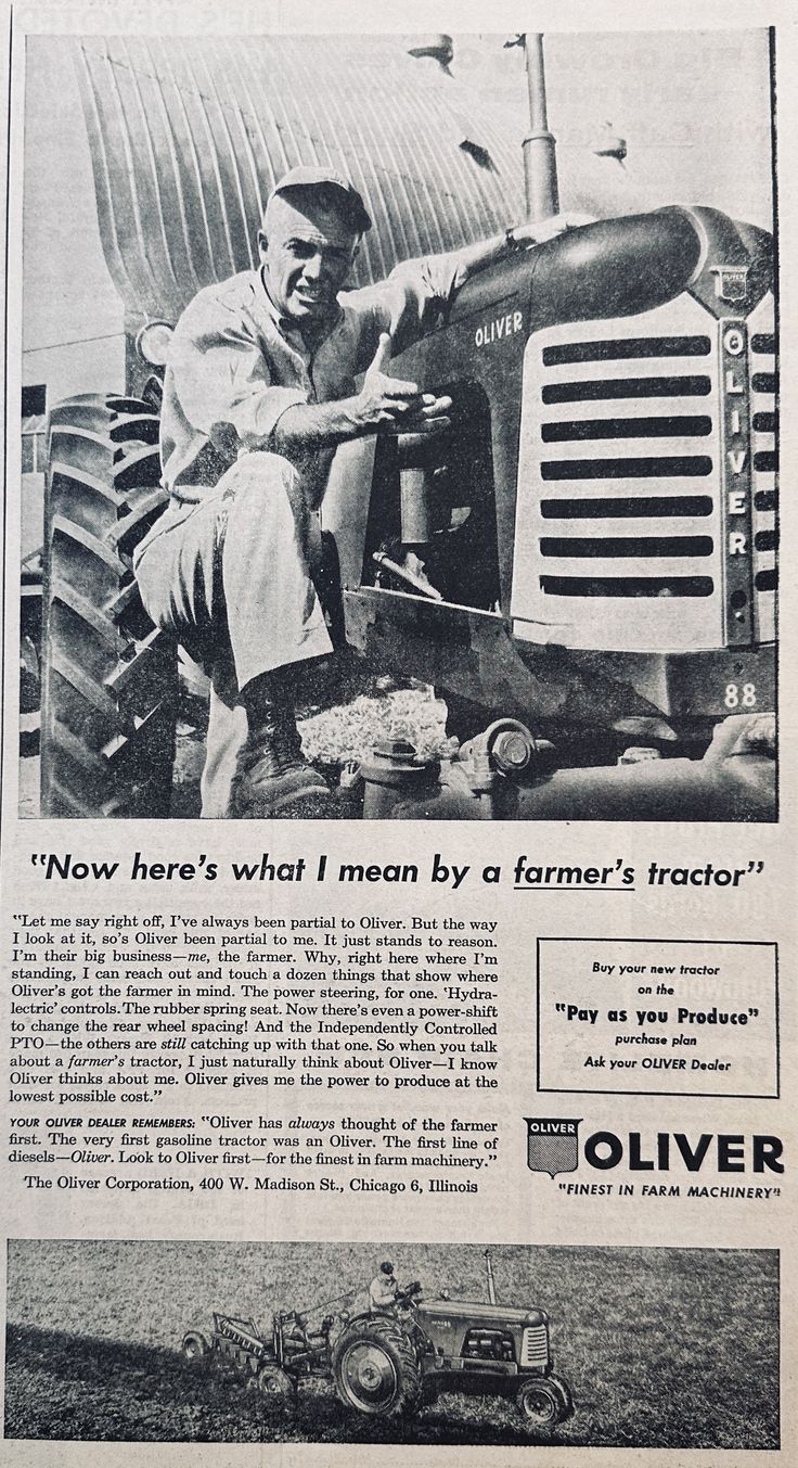 1957 Oliver - A Farmer's Tractor Vintage Ad #899-2