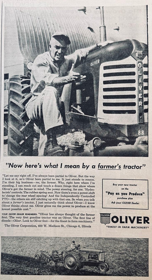 1957 Oliver - A Farmer's Tractor Vintage Ad #899-2
