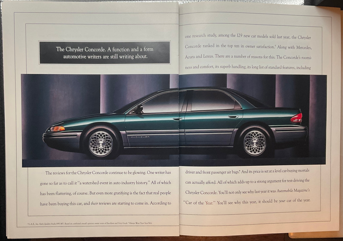 1993 Chrysler 16-Page Brochure Magazine Insert