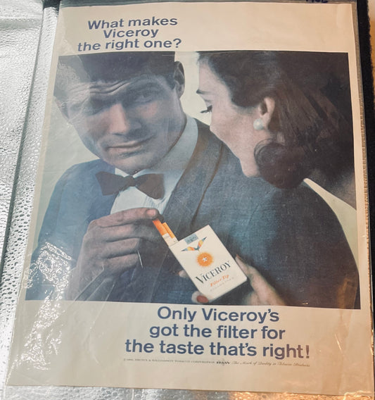 1966 Viceroy Filter Tip Cigarettes Magazine Ad