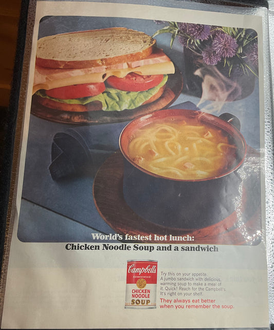 1963 Campbells Chicken Noodle Soup & Sandwich Ad