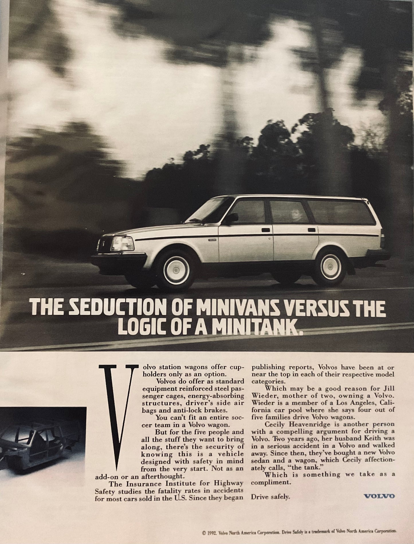 1992 Volvo Station Wagon Minitank Magazine Ad