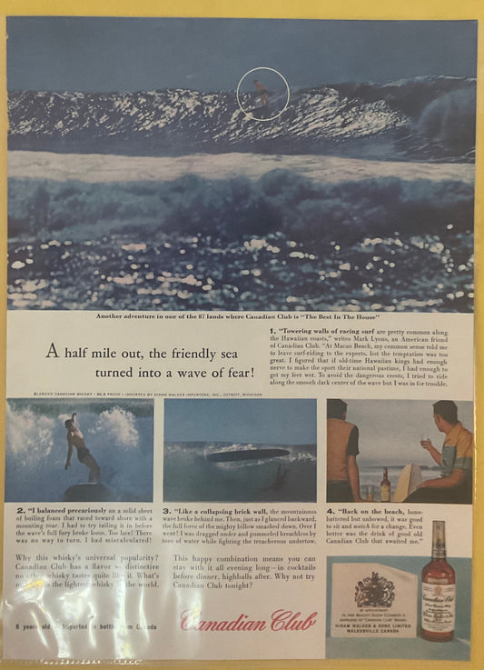 1961 Canadian Club Whiskey Magazine Ad