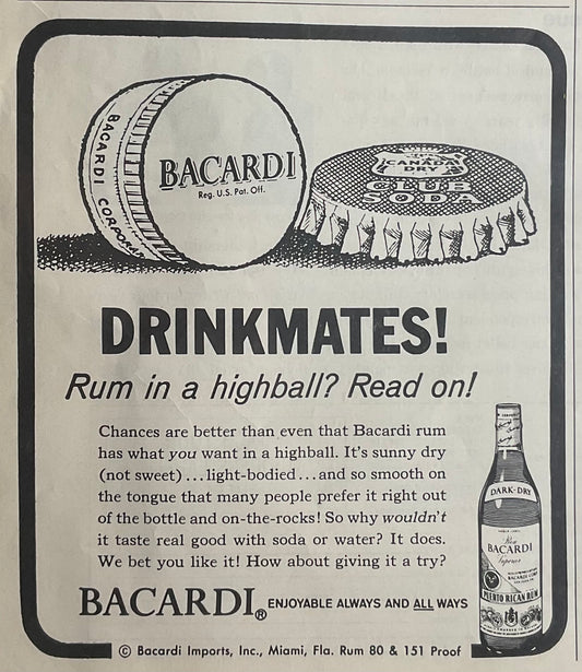 1957 Bacardi Rum Magazine Ad - Drinkmates