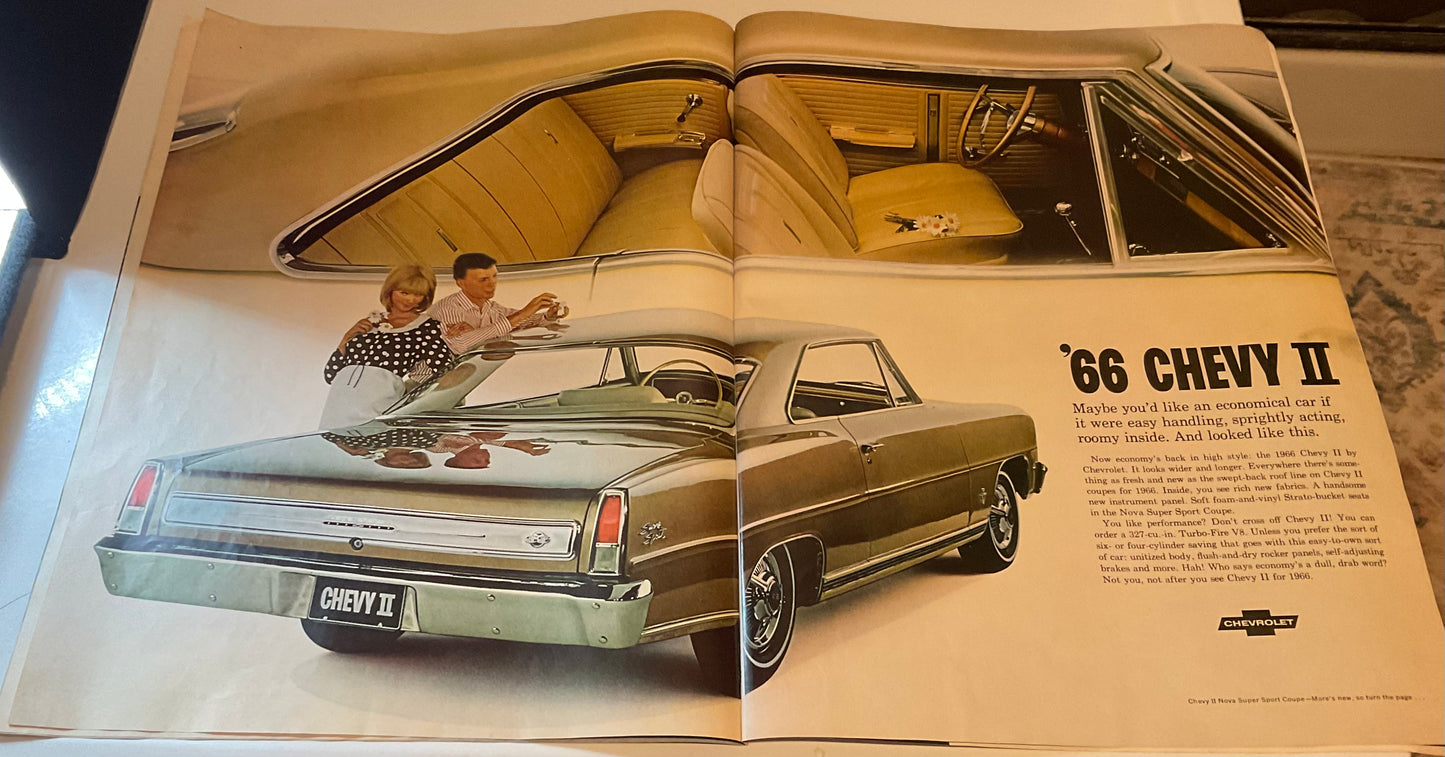 1966 RARE 12-Page Chevrolet Full Model Line Magazine Insert