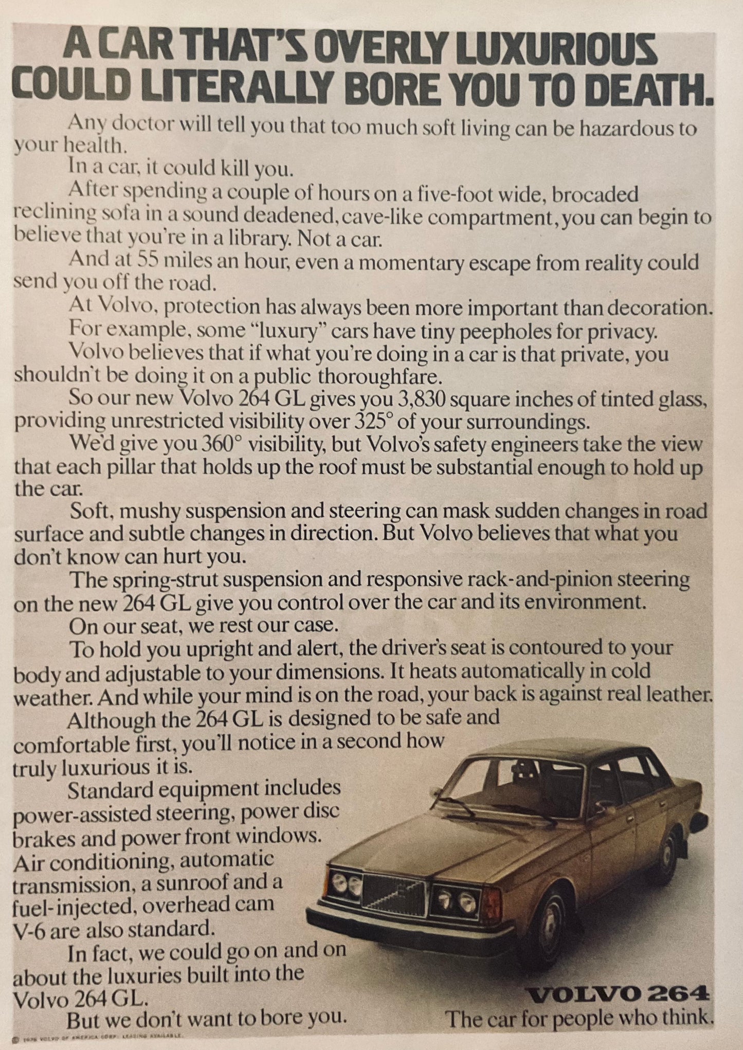 1976 Volvo 264 GL Sedan - Bore You To Death - Magazine Ad