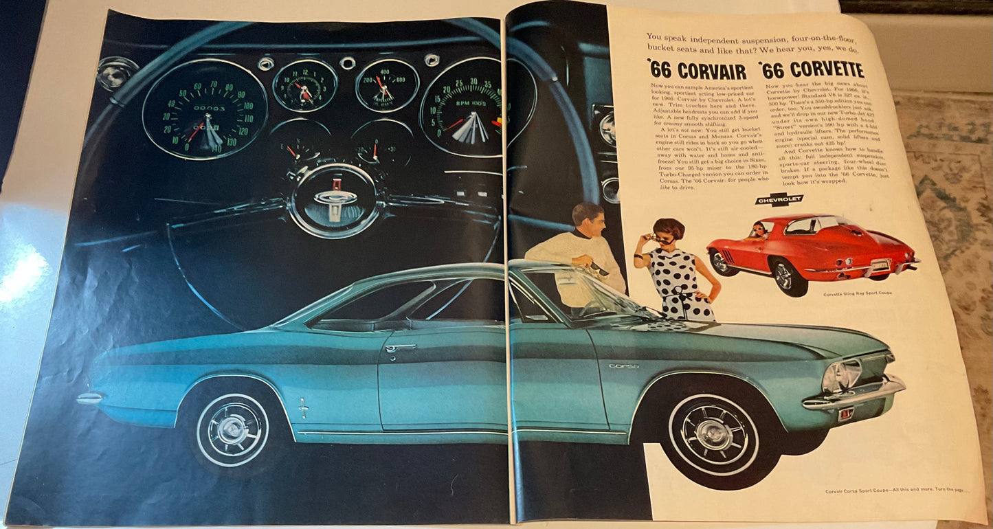 1966 RARE 12-Page Chevrolet Full Model Line Magazine Insert