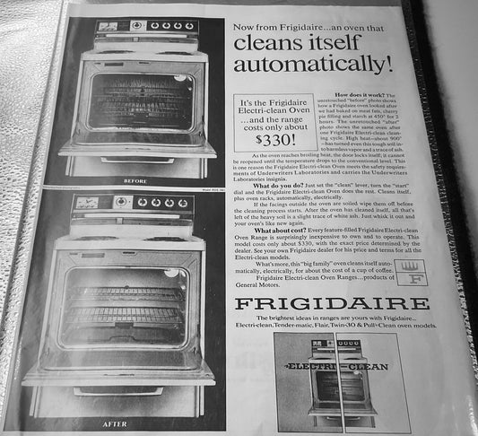 1957 Frigidaire Self-Cleaning Oven Magazine Ad