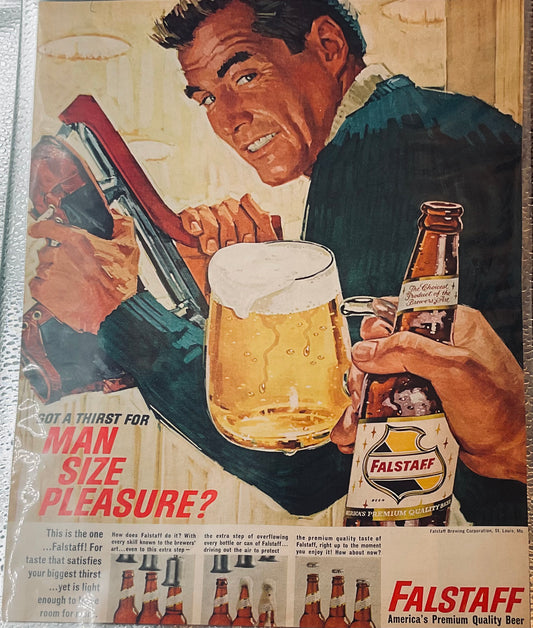 1964 Classic Falstaff Beer Magazine Ad