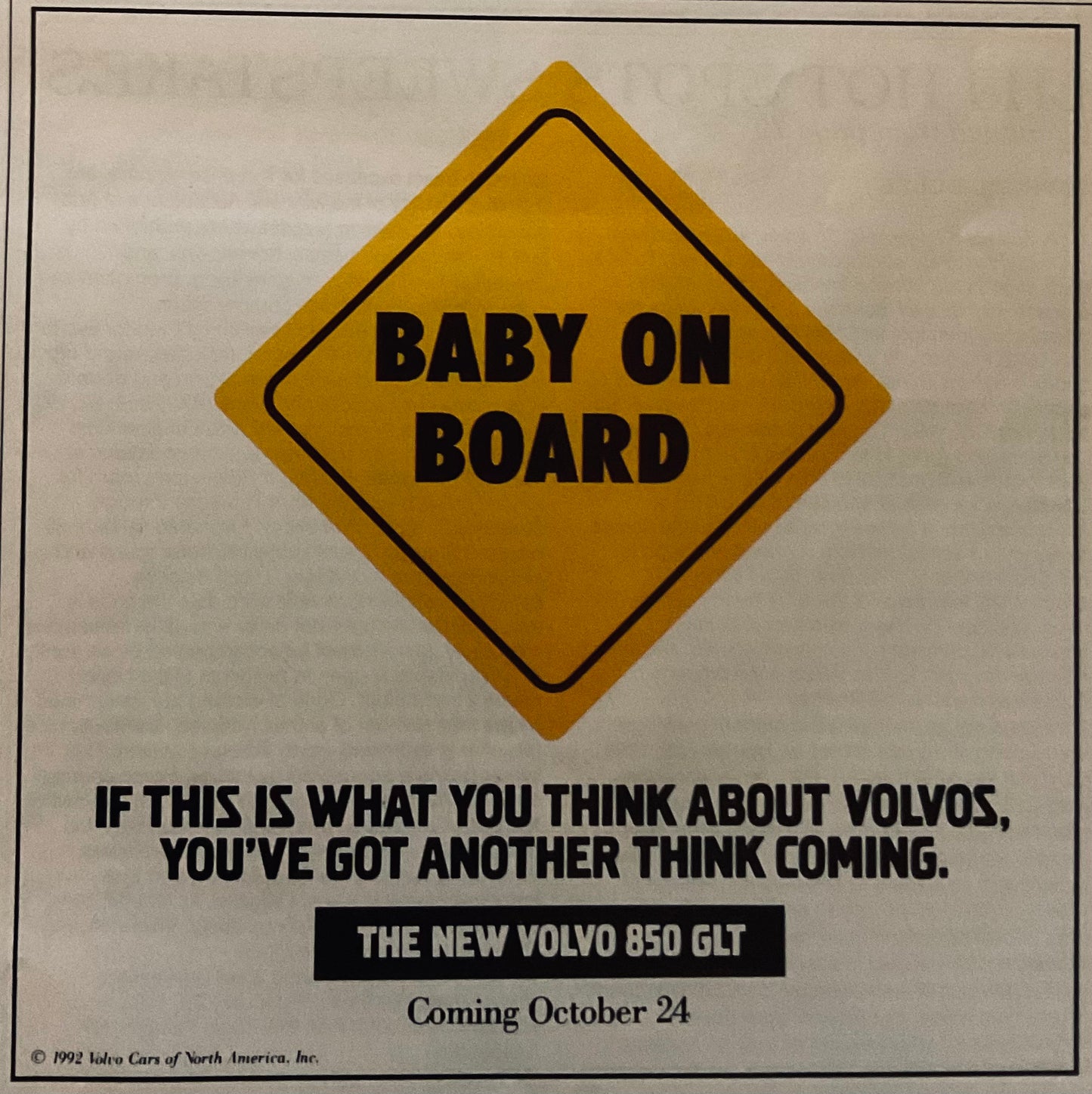 1992 Volvo Magazine Box Ads - Turn the Page