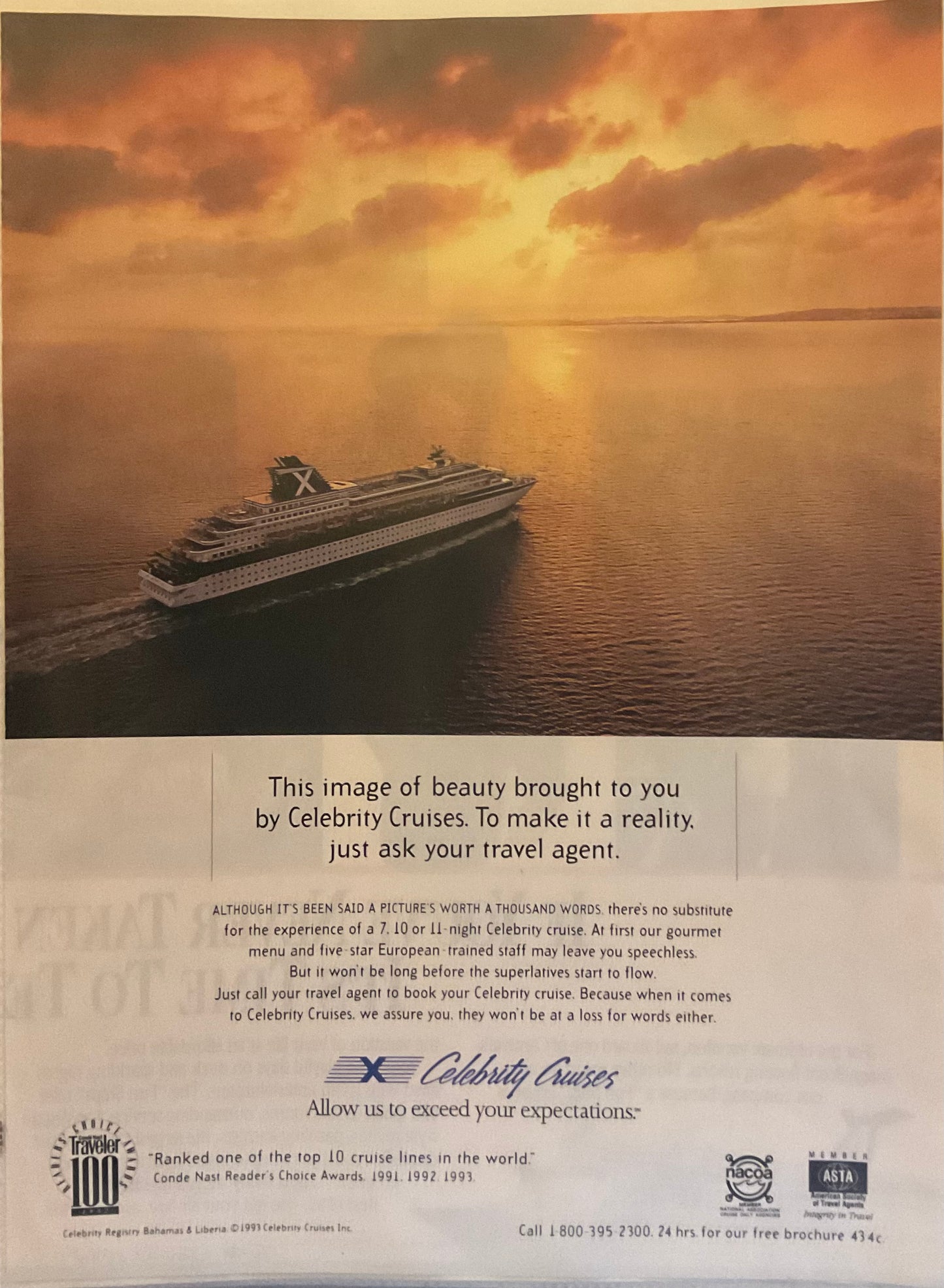 1994 Celebrity Cruises Magazine Ad