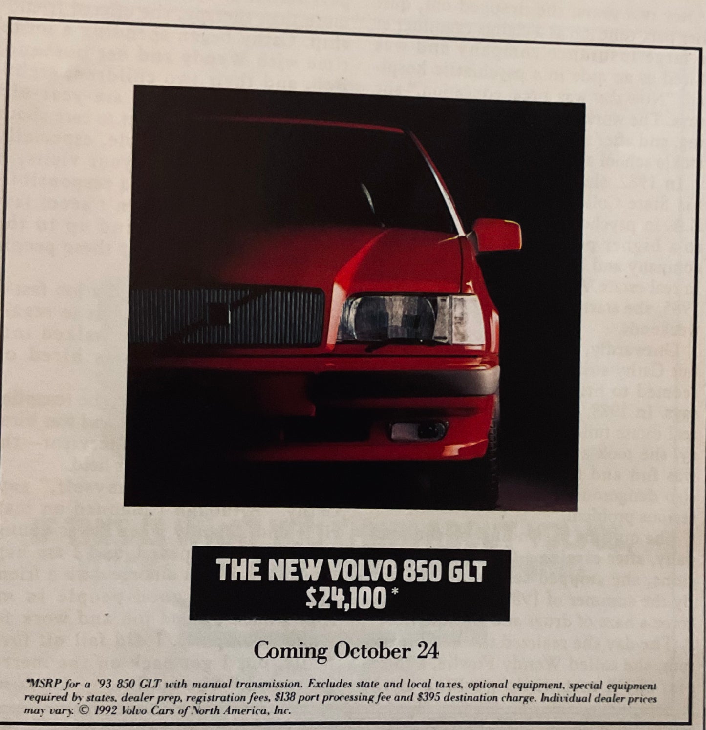 1992 Volvo Magazine Box Ads - Turn the Page