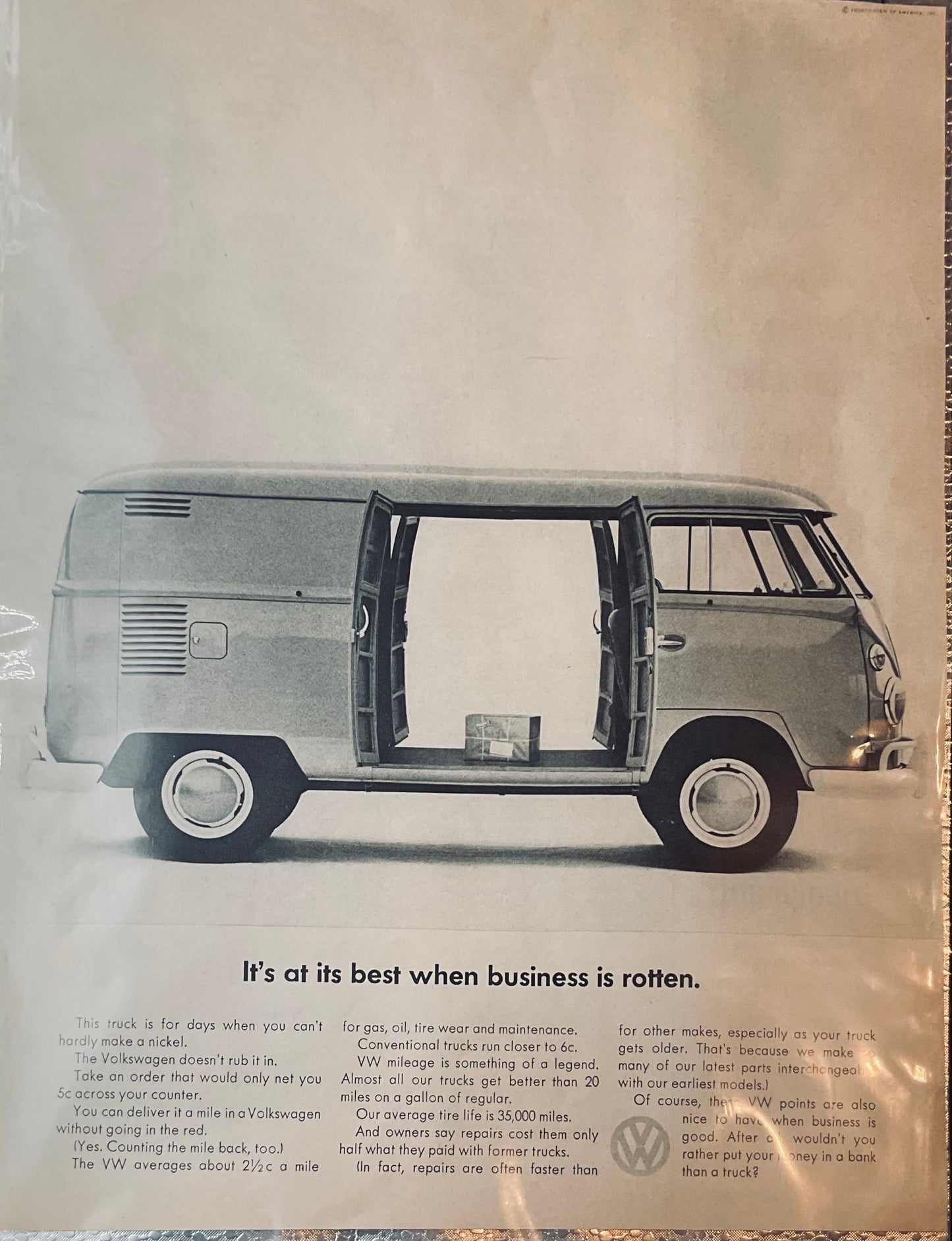 1964 Volkswagen minibus Van Magazine Ad