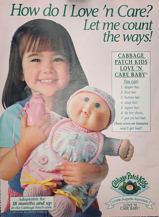 1993 Cabbage Patch Kids Love ‘N Care Baby Magazine Ad