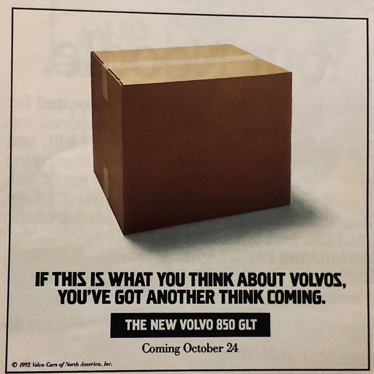 1992 Volvo Magazine Box Ads - Turn the Page