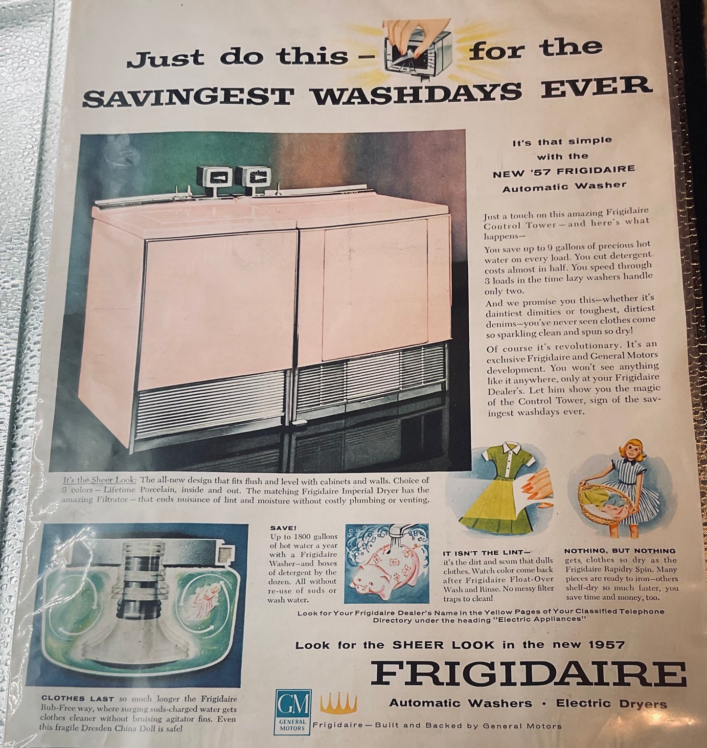 1957 Frigidaire The Days of Pink Appliances! Magazine Ad