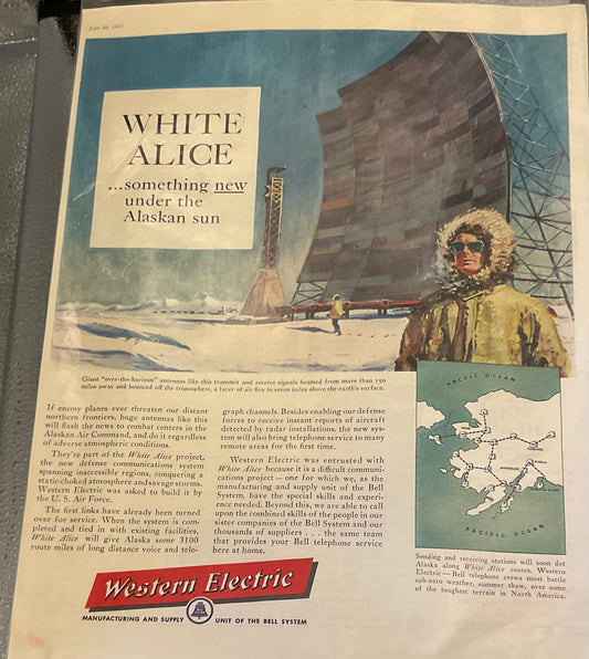 1957 Western Electric “White Alice” Antenna Magazine Ad