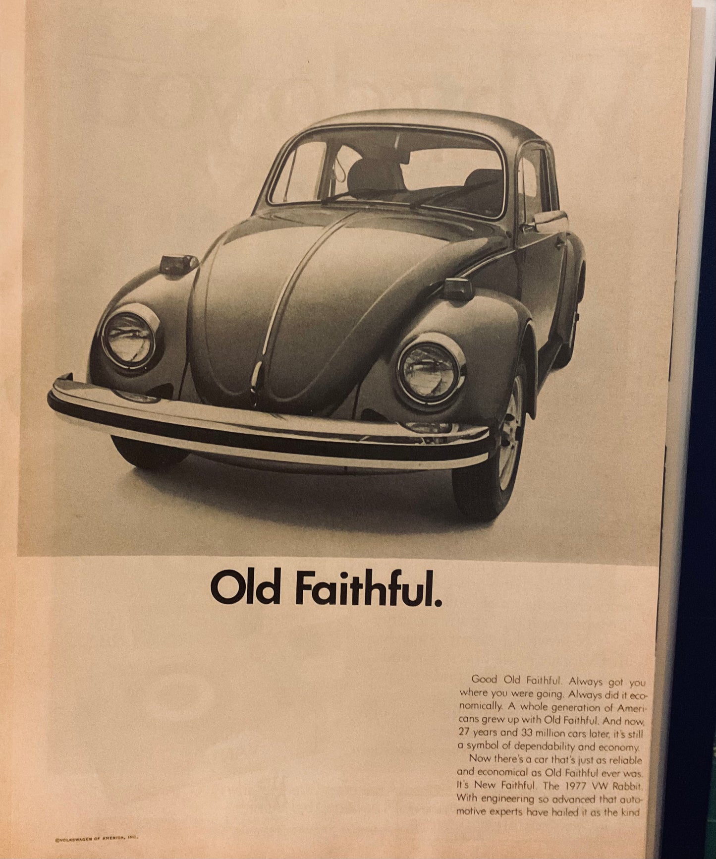 1977 Volkswagen VW Beetle vs Rabbit 2-page Magazine Ad