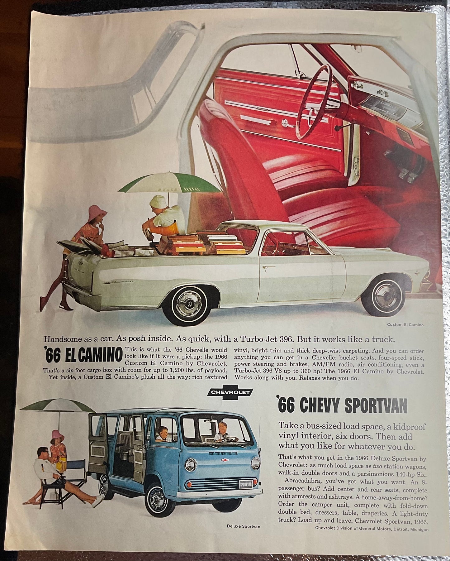 1966 RARE 12-Page Chevrolet Full Model Line Magazine Insert