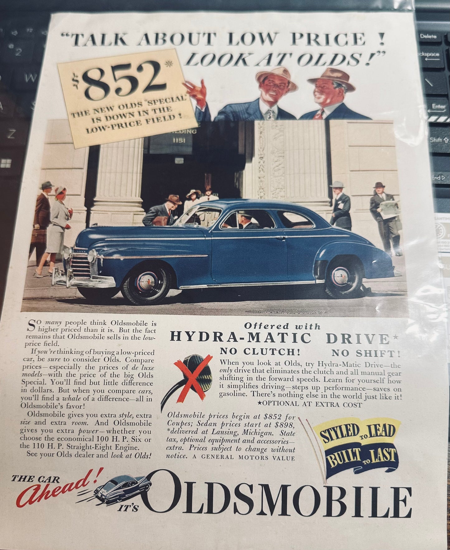 1947 ? TWA & Oldsmobile Magazine Ad Both Beautiful