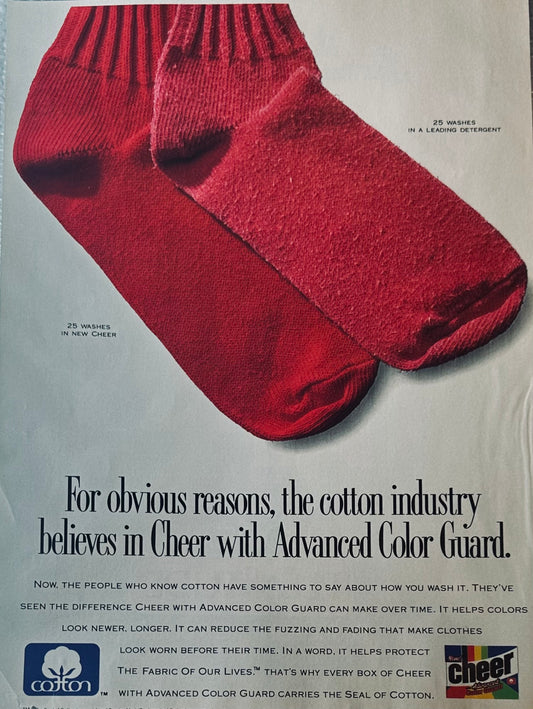 1993 Cheer Laundry Detergent - Soap - Red Socks - Magazine Ad