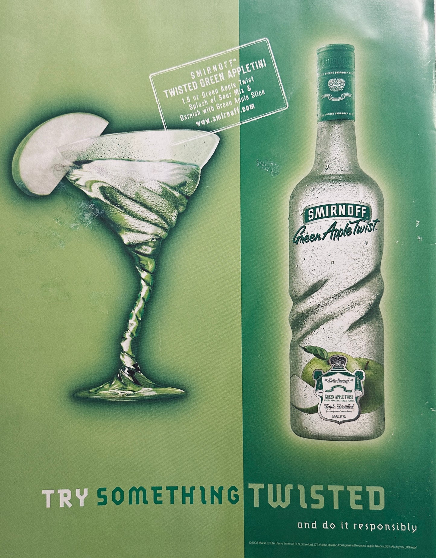 2003 Smirnoff Vodka - Green Apple Twist - Magazine Ad