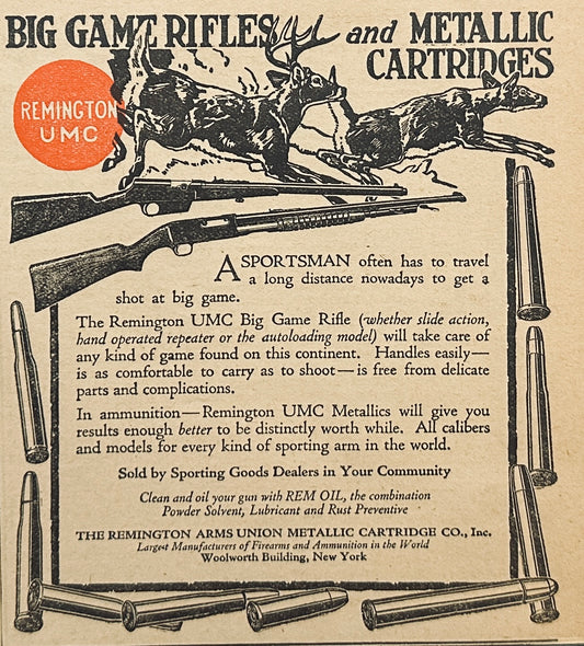 1917 Remington UMC Big Game Rifles & Metallic Cartridges