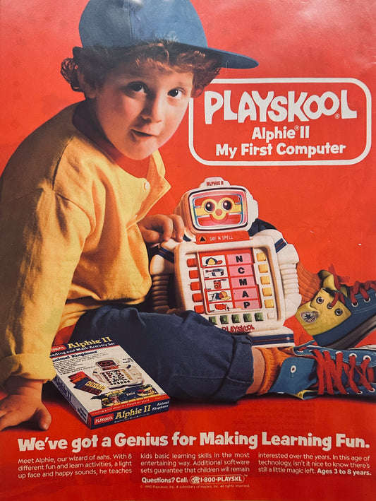 1990 Playskool Alphie II - My first Computer - Magazine Ad