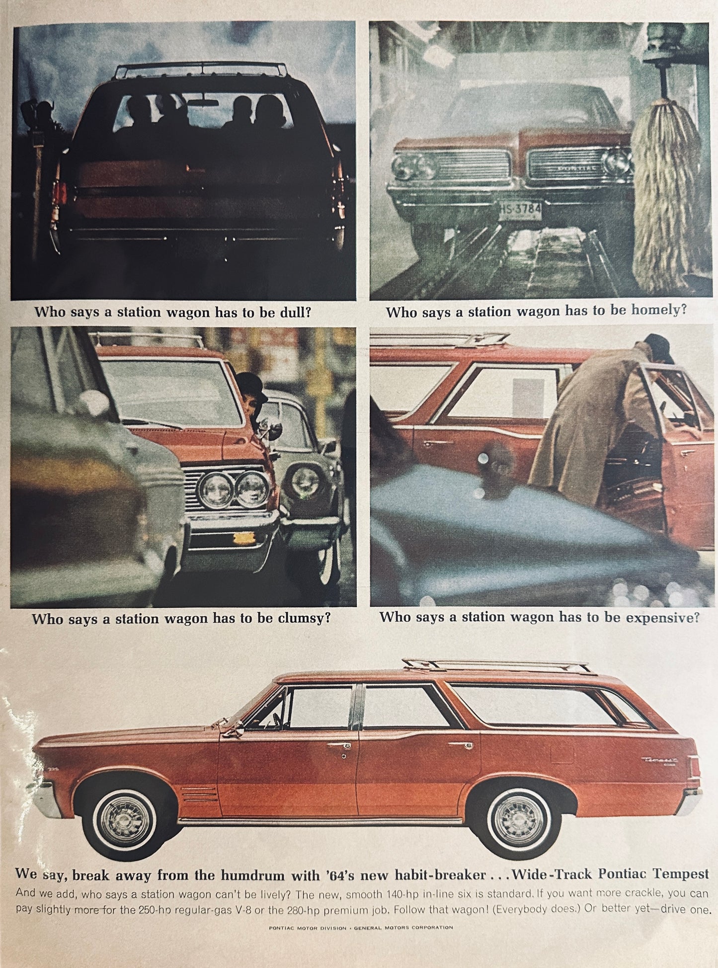 1964 Pontiac Tempest Station Wagon - Wide Track - Magazine Ad