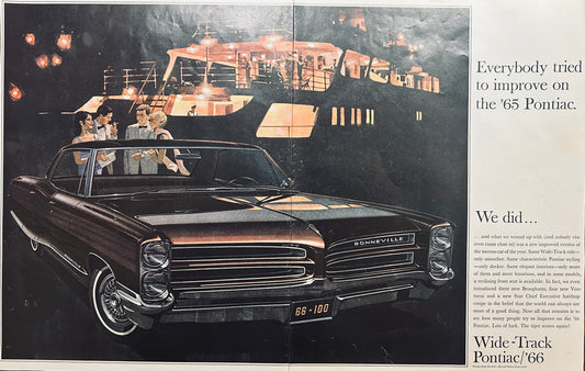 1965 Pontiac Bonneville Large Magazine Centerfold Ad