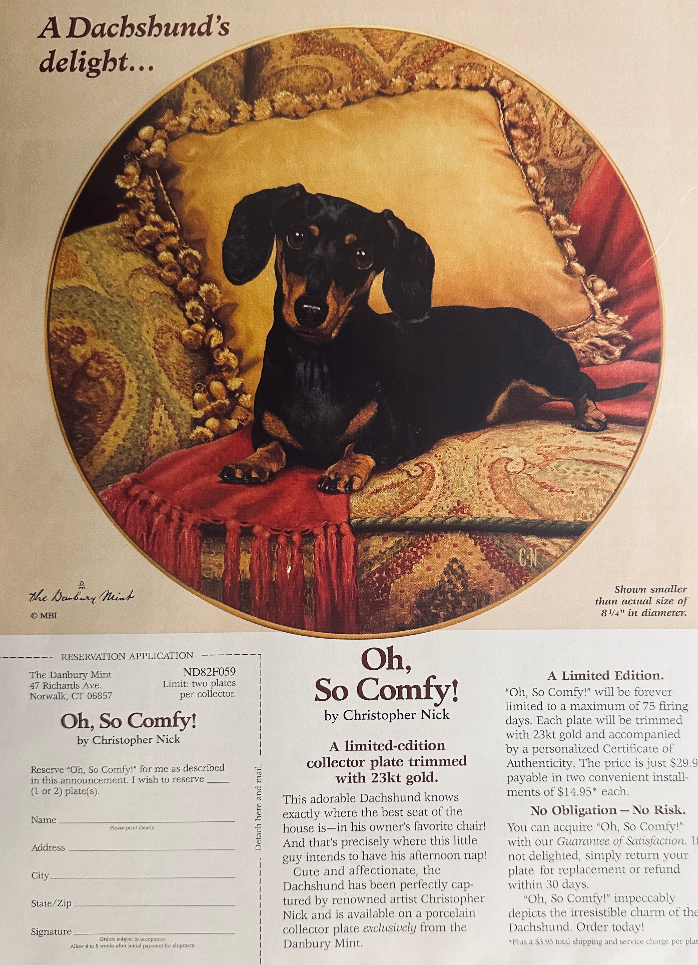 Danbury mint cheap dachshund plates