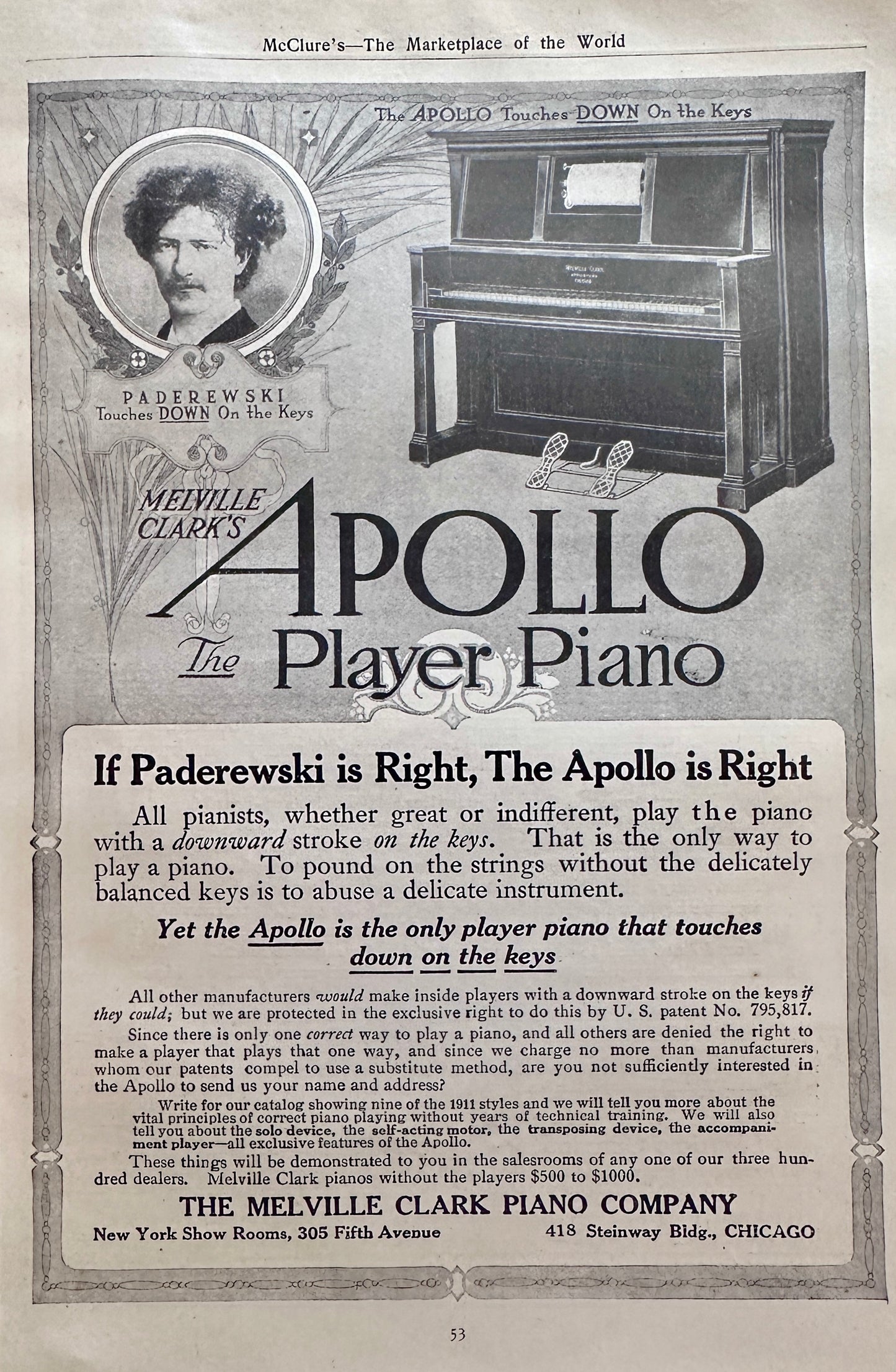 1911 Burroughs Bookkeeping Machine & Apollo Player Piano Ad #N1397