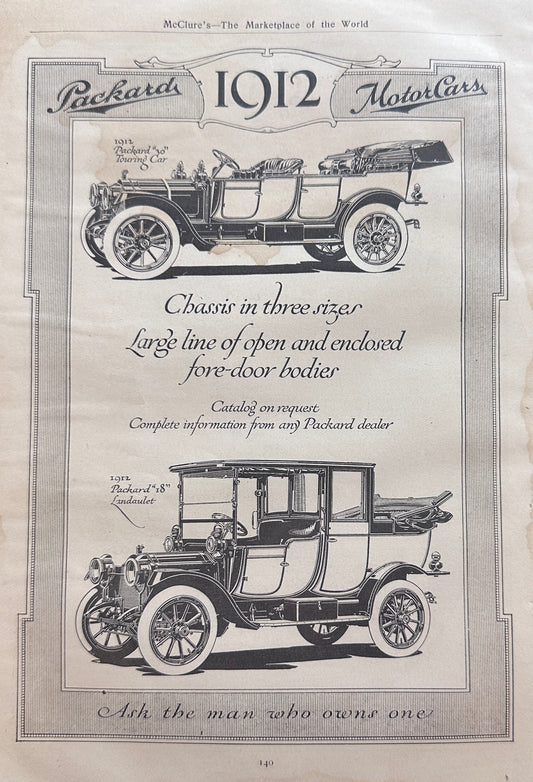 1911 Packard "30" & "18"  & The Thomas Model M Motor Car Ads #N1387