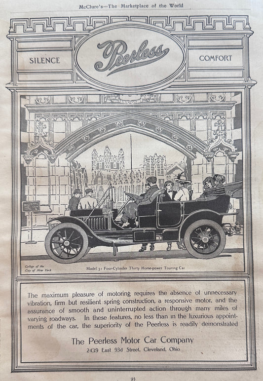1911 Peerless Motor car Co of Cleveland, OH Ad #N1373