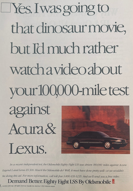 1993 Oldsmobile 88 LSS takes on Acura Legend L & Lexus ES300 - Who Won? Ad