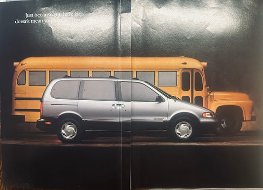 1992 Nissan 5 Page Multi-Fold Nissan Previa Minivan Magazine Ad