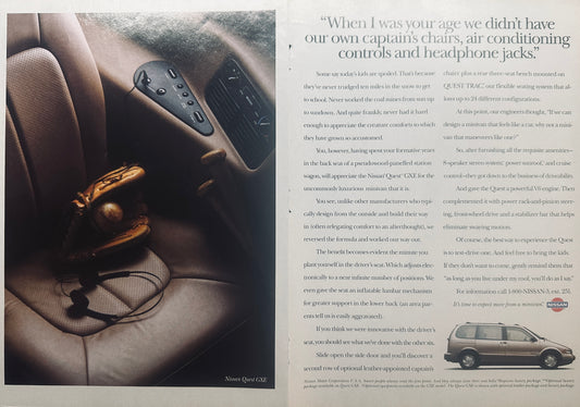 1993 Centerfold Nissan Quest GXE Minivan Magazine Ad