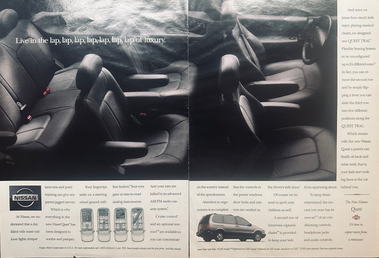 1993 2-Page Nissan Quest Minivan Promotional Ad