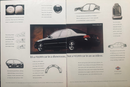 1993 Nissan Altima XE 2-Page Magazine Ad