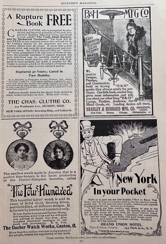 1898 Bradley & Hubbard Mfg. Co. Light Fixtures & Dueber Watch Works Ad #N1471