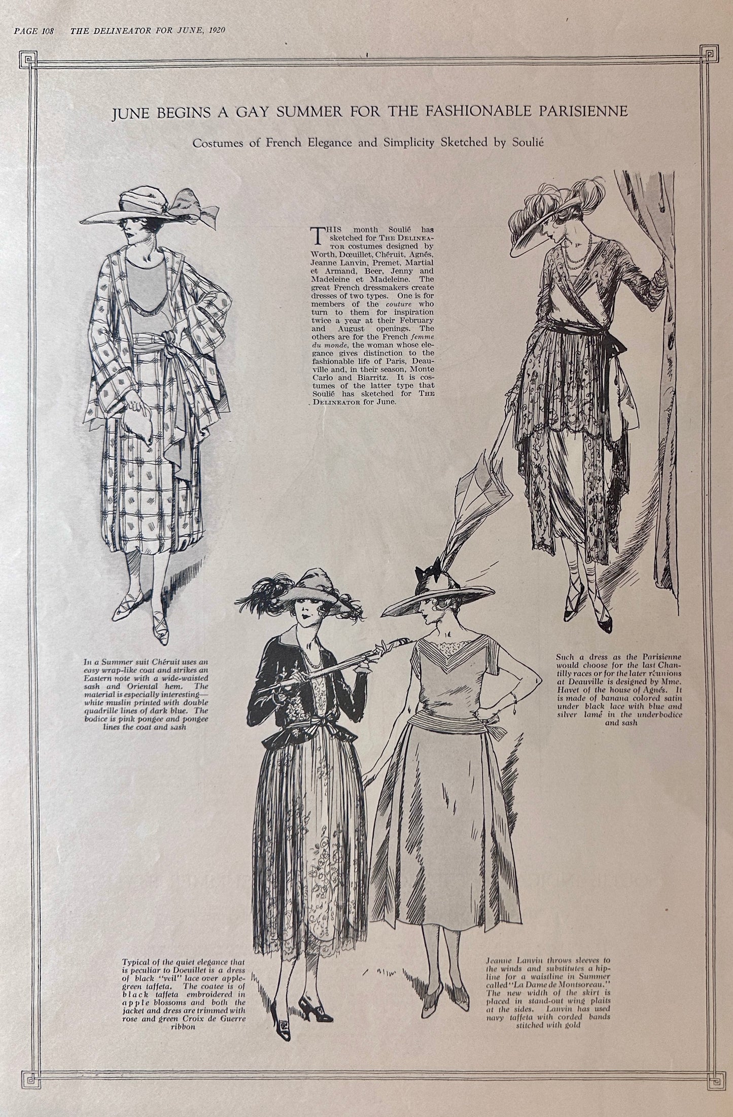 1920 (4) Double-Sided French Dress Styles Ad# Set 125