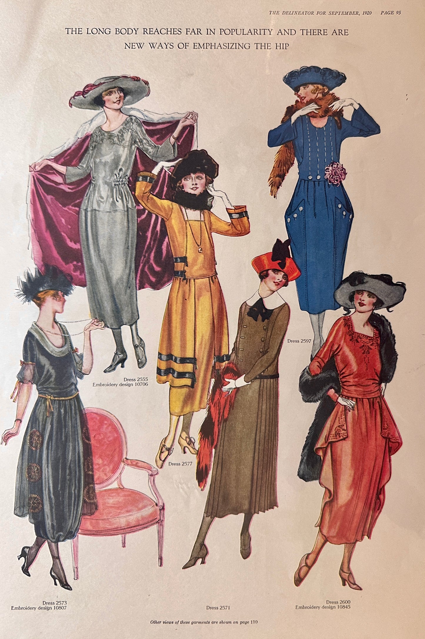 1920 (4) Double-Sided French Dress Styles Ad# Set 125