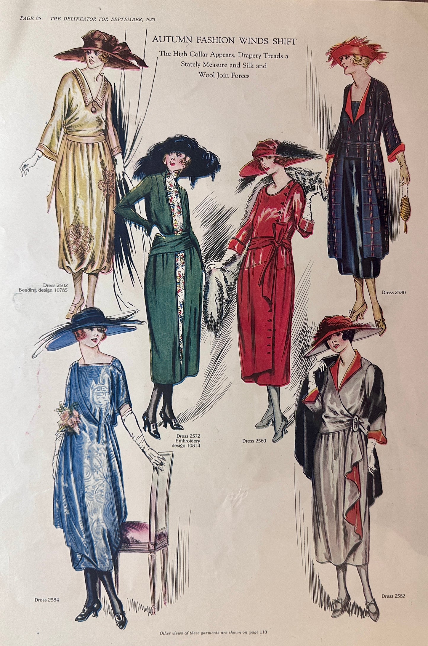 1920 (4) Double-Sided French Dress Styles Ad# Set 125