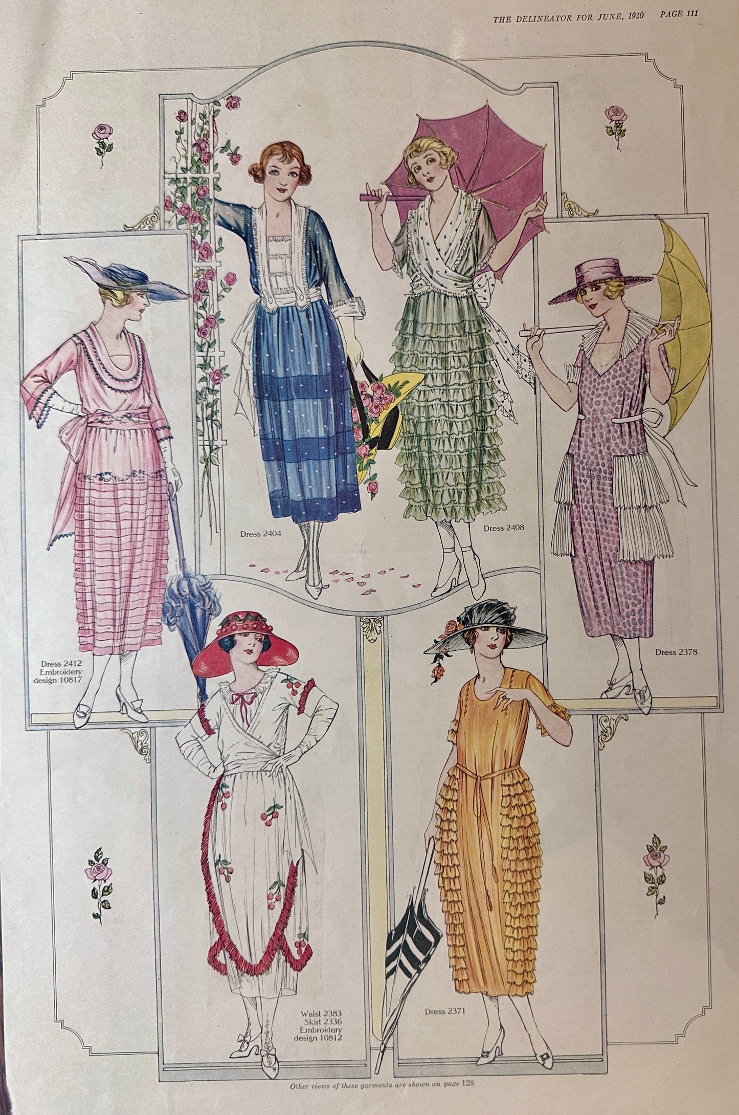 1920 (4) Double-Sided French Dress Styles Ad# Set 125
