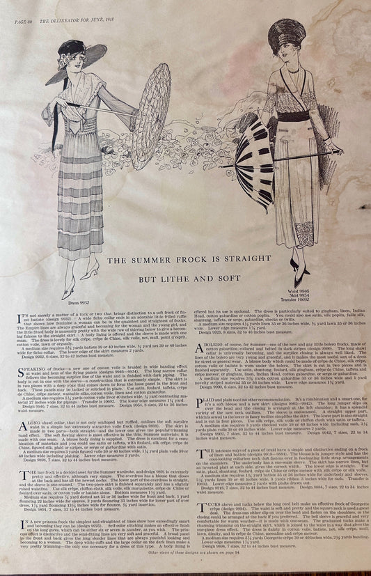 1918 (3) Double-Sided  WWI Era Dress Styles Ad# Set 124