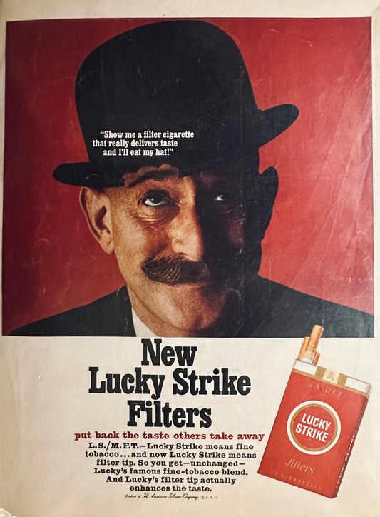 1966 Lucky Strike Filter Tip - Eat My Hat - Magazine Ad