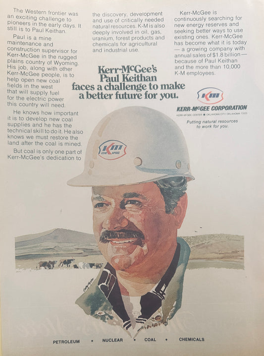 1976 Kerr-McGee - Paul Keithan - Coal Mining  + Sears Menswear - Promotional Ad