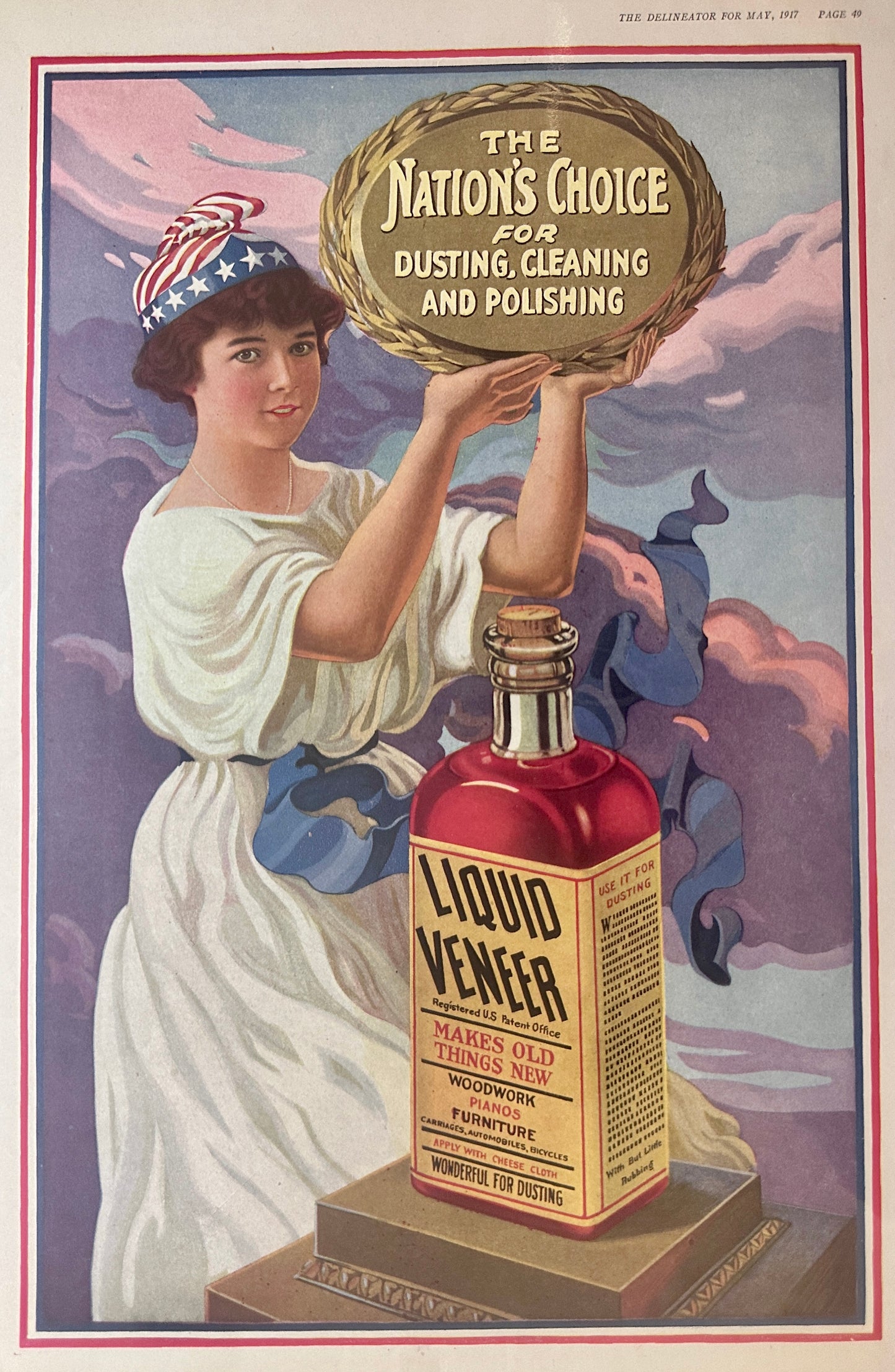 1917 Masterpiece Ad - Liquid Veneer Furniture Polish Ad #112-3